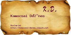 Kamocsai Dénes névjegykártya